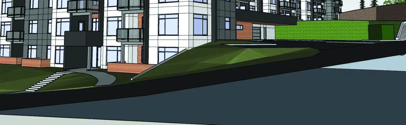 North Elevation - Upper section rendering