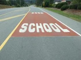 School zone traffic calming paint