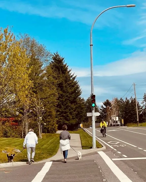 Potential location for a separated sidewalk on Helmcken Rd