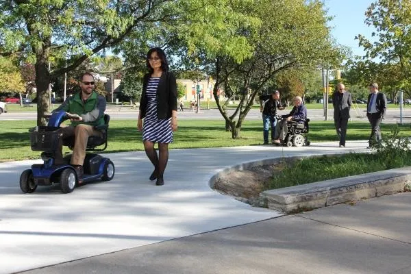 Mobility aid on a pathway