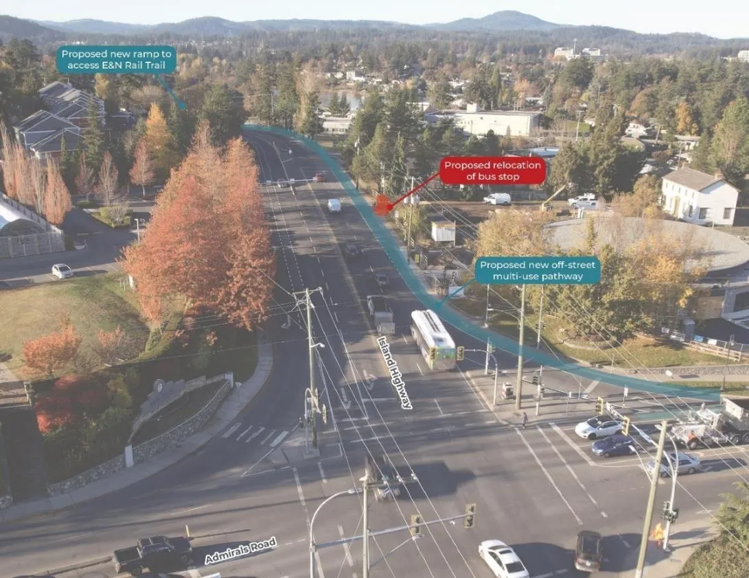 Rendering of proposed improvements on Admirals Road