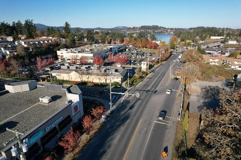 Aerial view of the Admirals Road corridor