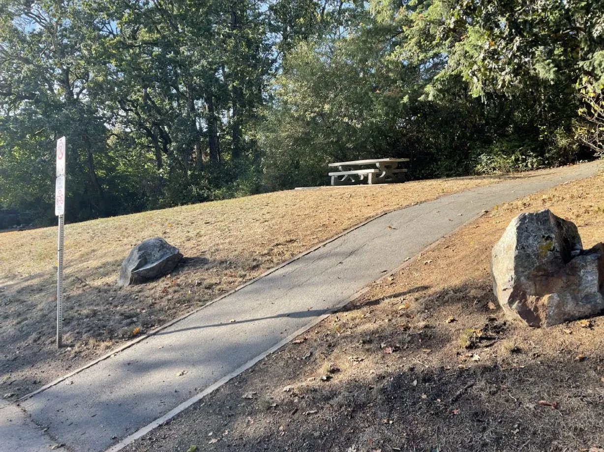Photograph of the requested sloped grassy location on Nursery Hill Drive