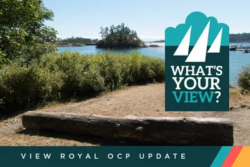 Town planning staff and community members standing in front of the View Royal Public Safety Building