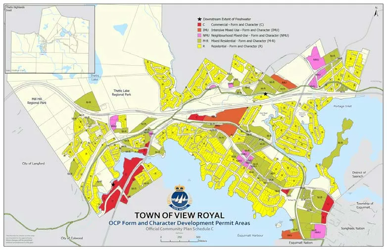 Town of View Royal OCP Form and Character Development Permit Areas Map