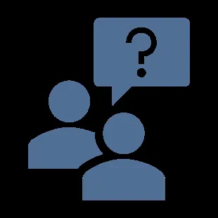 Users with a question bubble icon