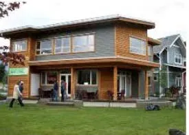 Photos of suburban houses and a townhouse development