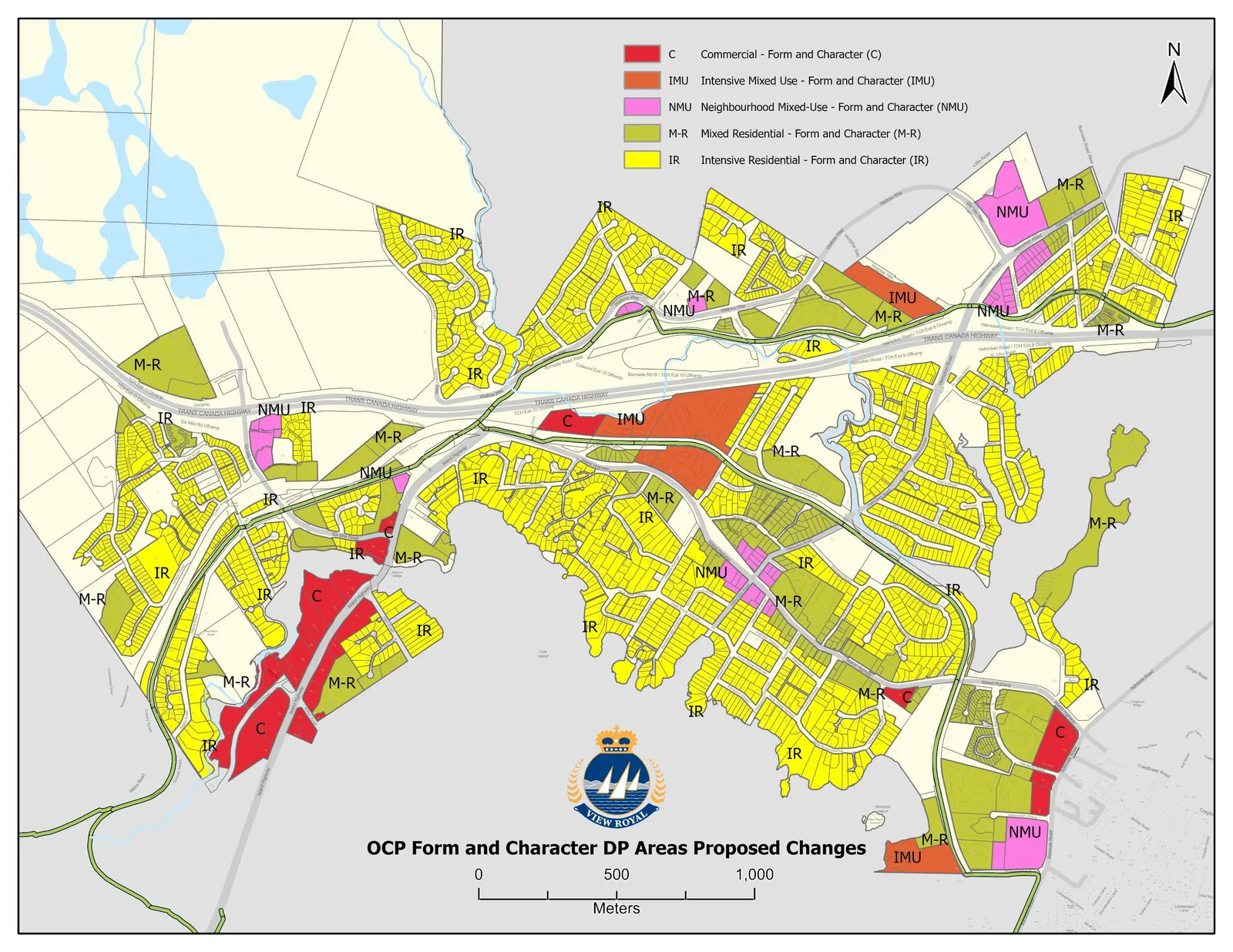 Map of Proposed OCP Form and Character Development Permit Areas