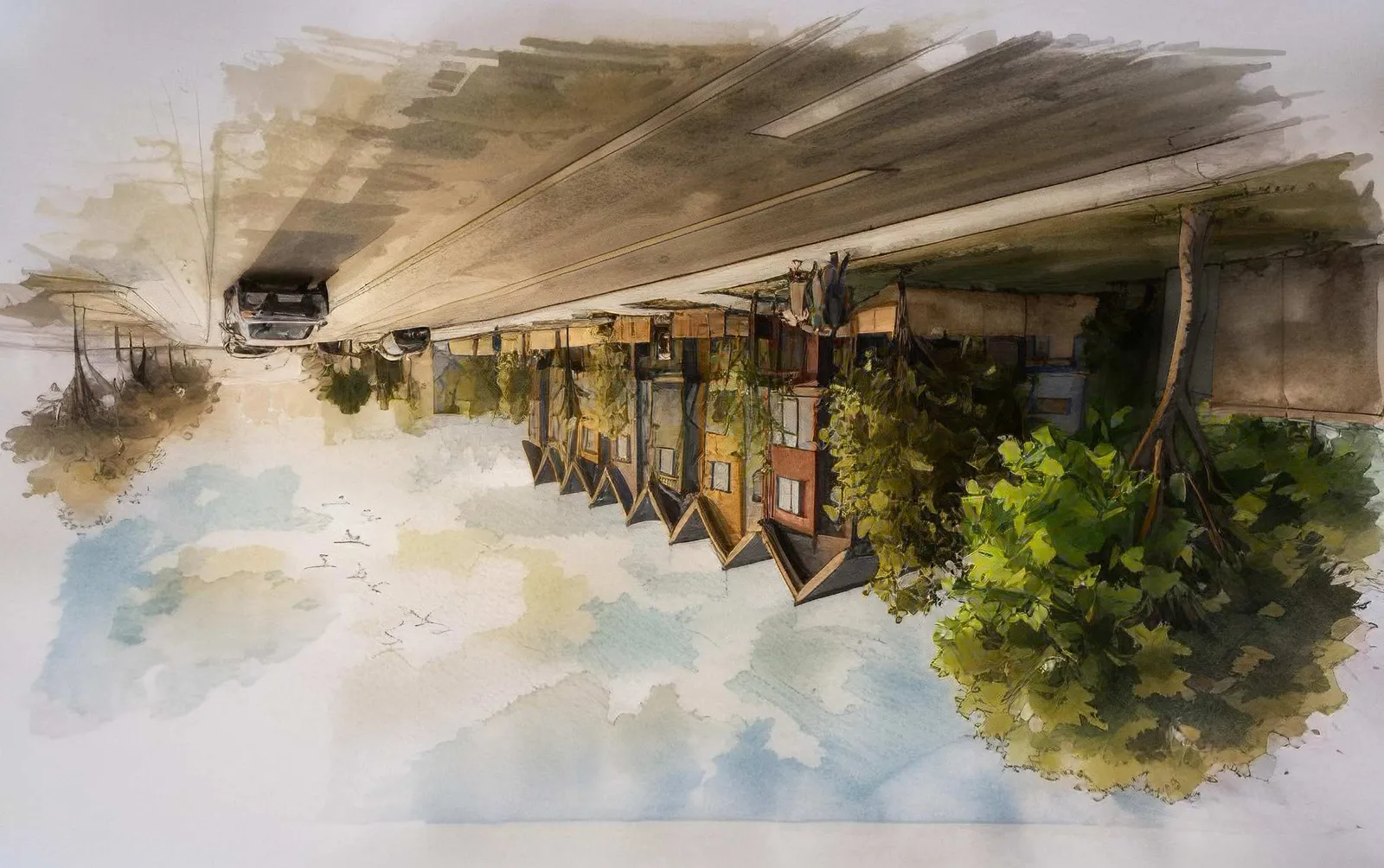 Corner of Helmcken and Camden - Aerial Perspective Rendering