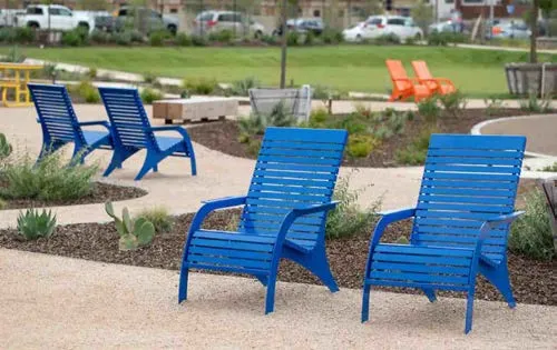 Natural play area with trees and native forest plants