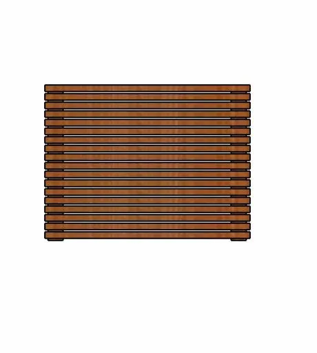Heat Pump Screen - Front and Side Elevation Diagram