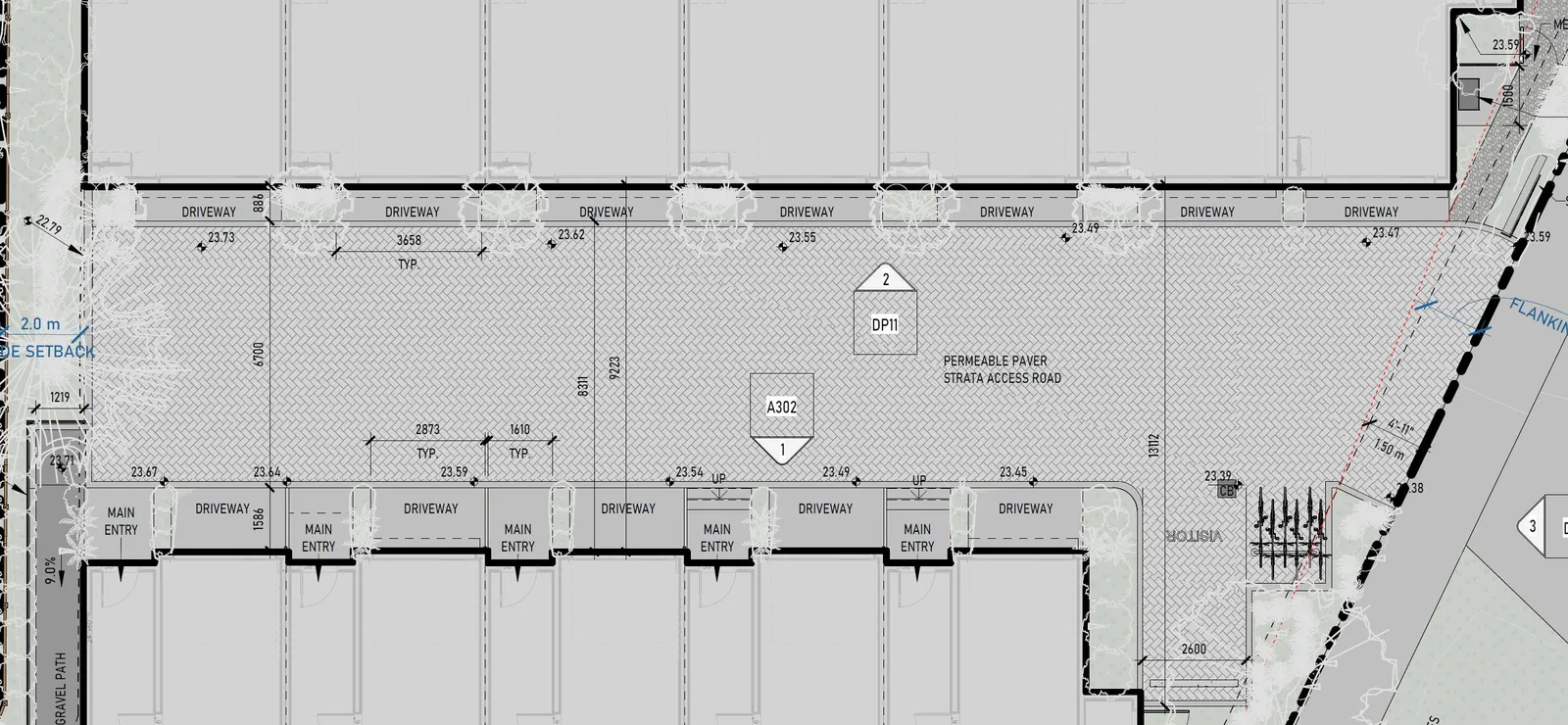 Site plan detail showing the location of 5 proposed small car parking spaces within the Unit 8 to 12 parking areas