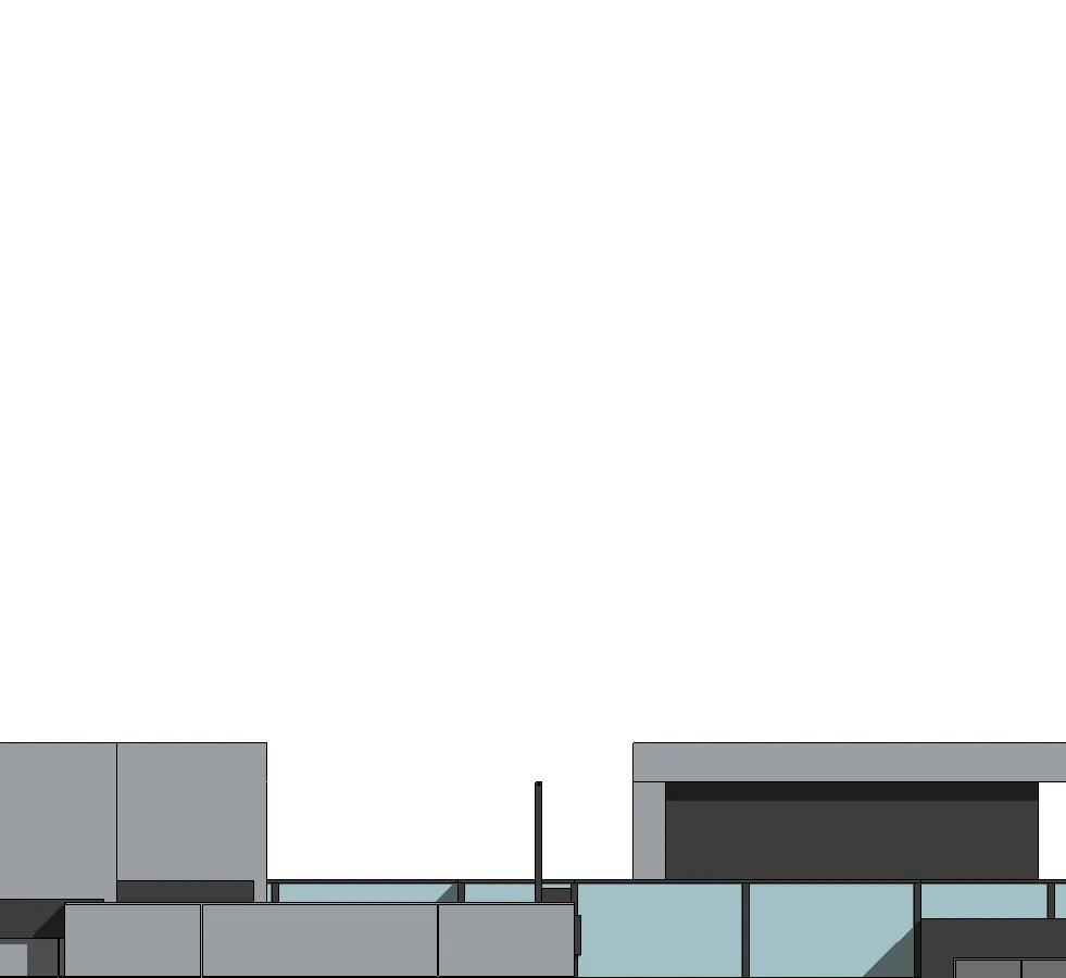 Rooftop detail showing charcoal roof fascia and glass guard