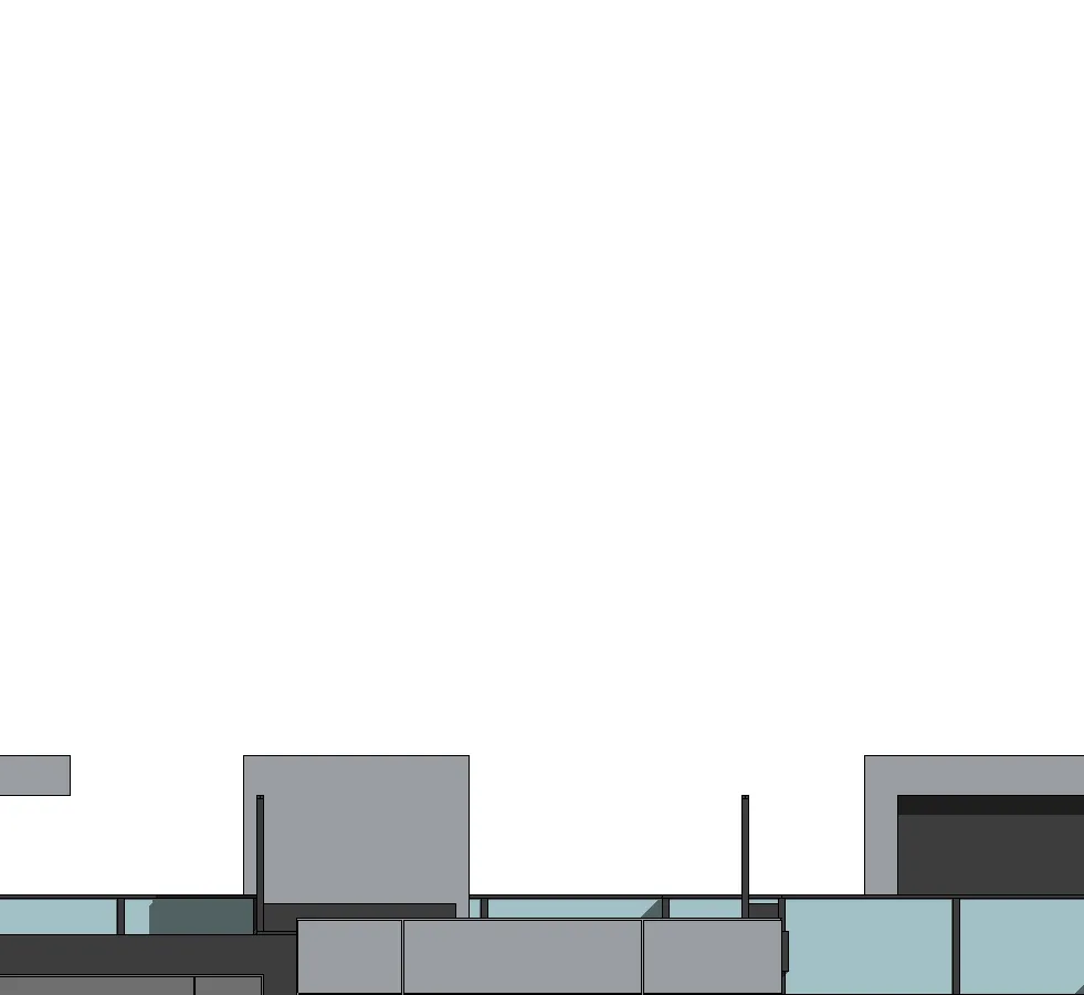 Parapet detail showing building height of 11.17 m at Building 1