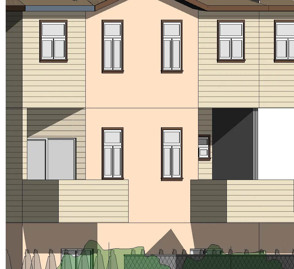 View of residential neighbors' property situated beyond the site