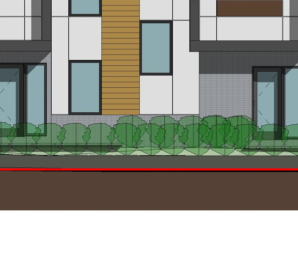 Rooftop and parapet detail for Building 1