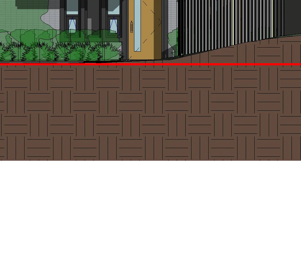 Parapet detail on Building 4 elevation