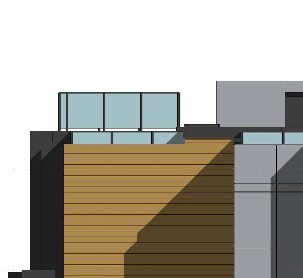 Elevation detail of building upper level corner