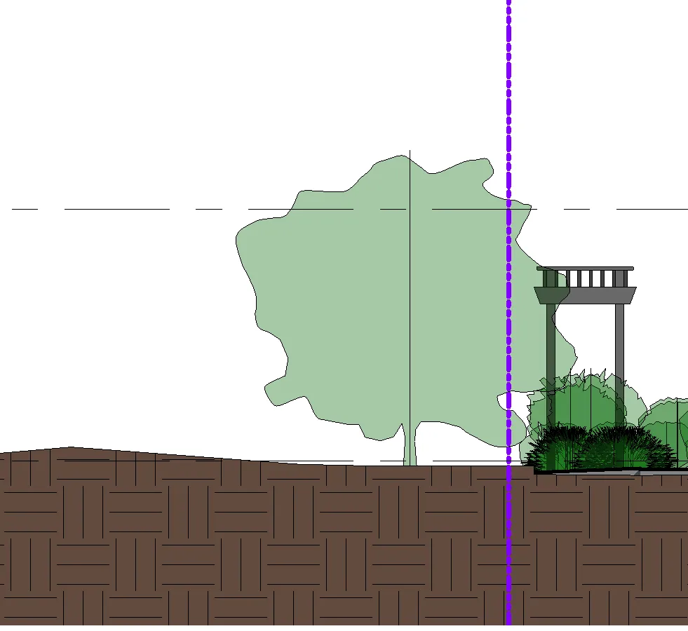 Detail of upper level courtyard corner cladding