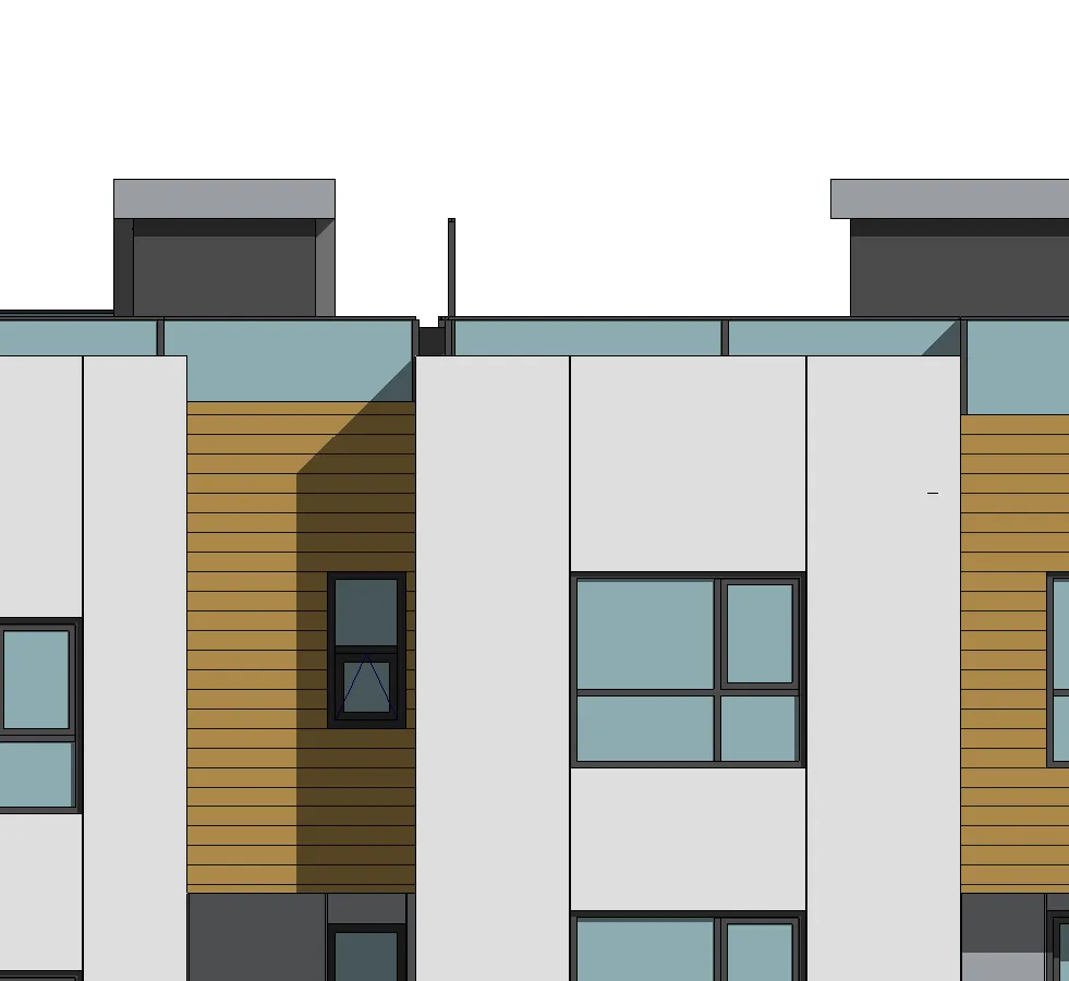 Lower level driveway section detail showing grade and building base