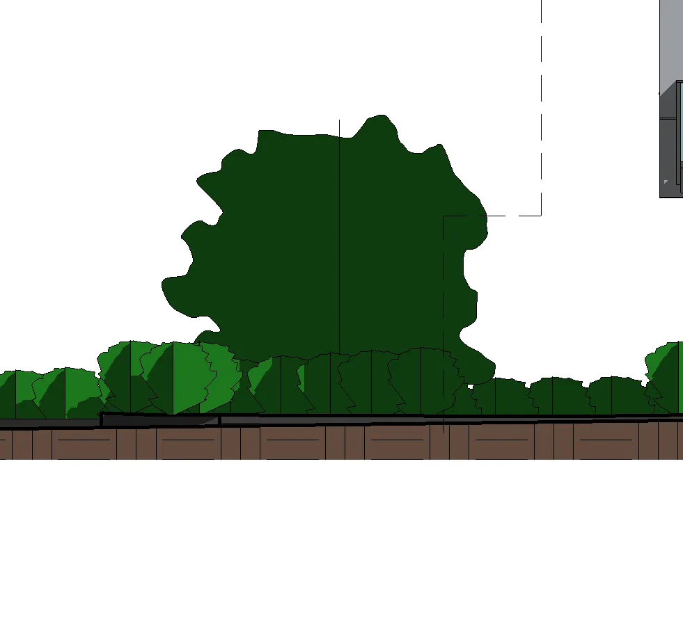 Roof section detail showing wood roof fascia