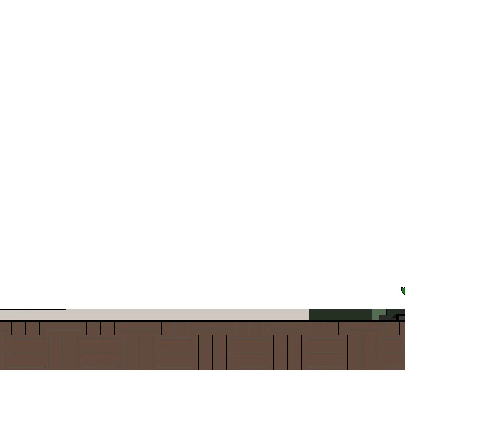 Window section detail within the building facade