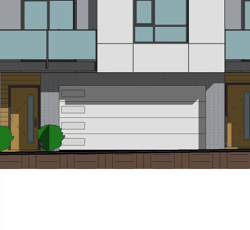 Mid-level facade and window section detail