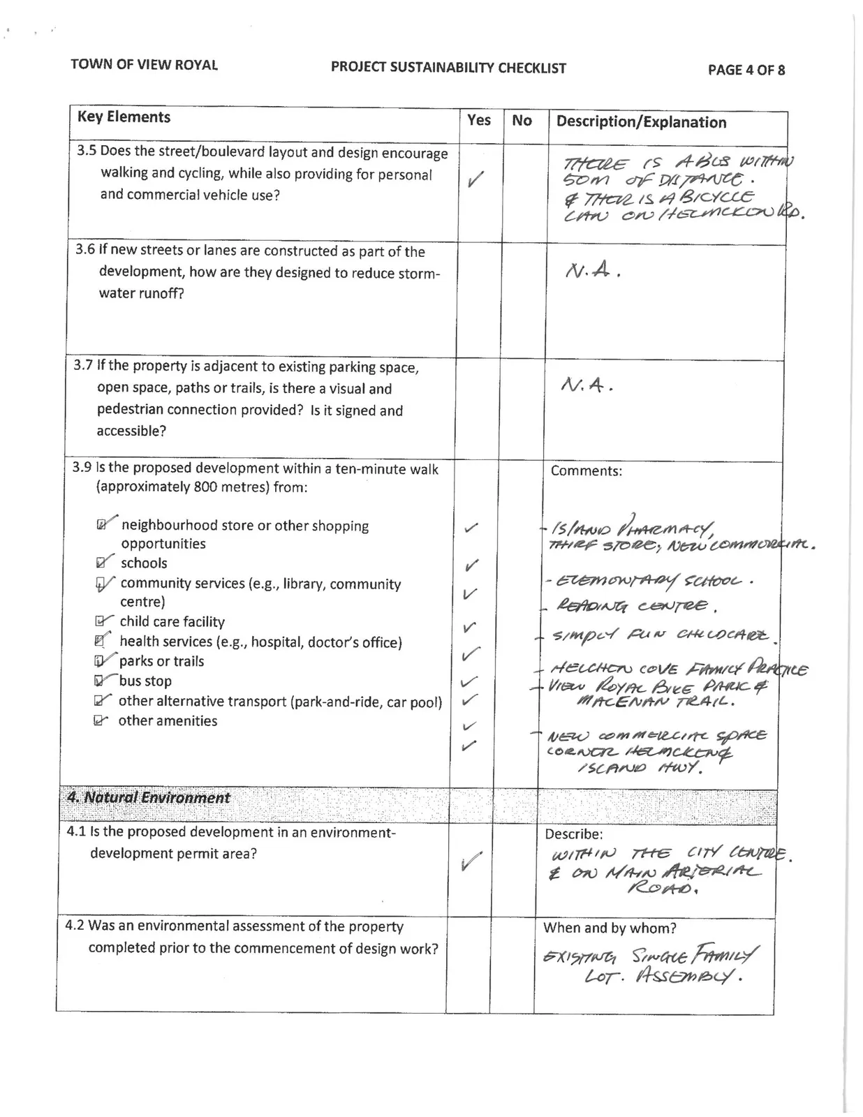 Project Sustainability Checklist Page 4