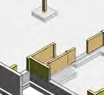 Main upper floor framing plan drawing with labels D, C, B, A and 1, 2, 3, 4, 5