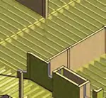 Detail 4/S4 - cross-section of foundation wall at ledger showing handrail and floor system