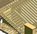 Detail 9/S6 - roof framing rafter/joist connection at overhang