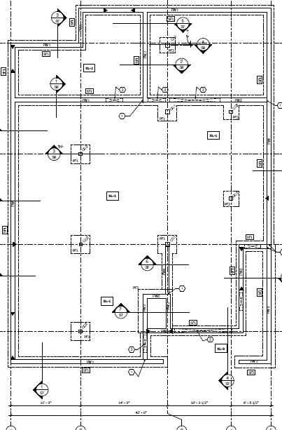 Detailed technical foundation plan diagram