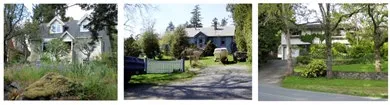 Photos of large lot residential homes with expansive yards