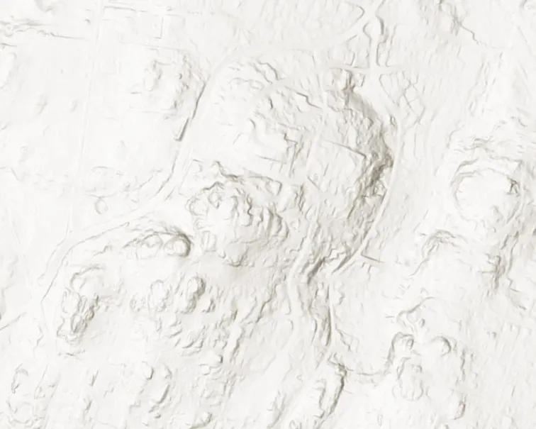Topographic map segment - northwest area