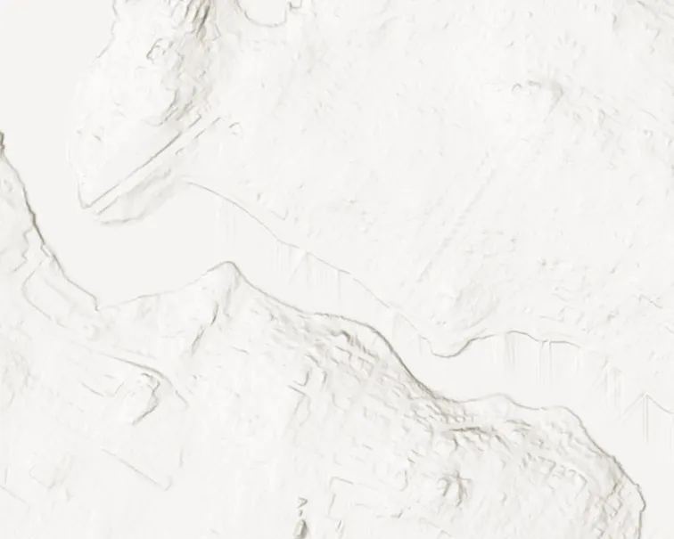 Topographic map segment - northeast area