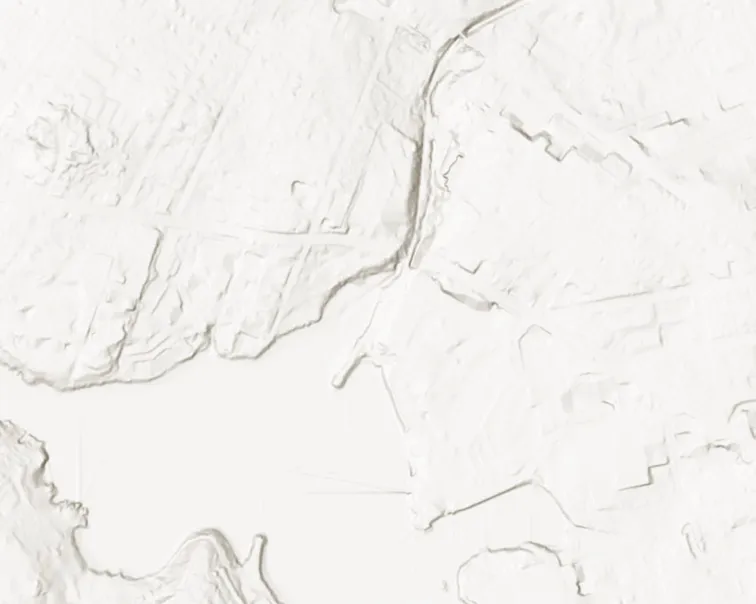 Topographic map segment - lower-central area