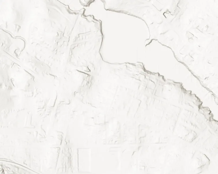 Topographic map segment - lower-east-central area