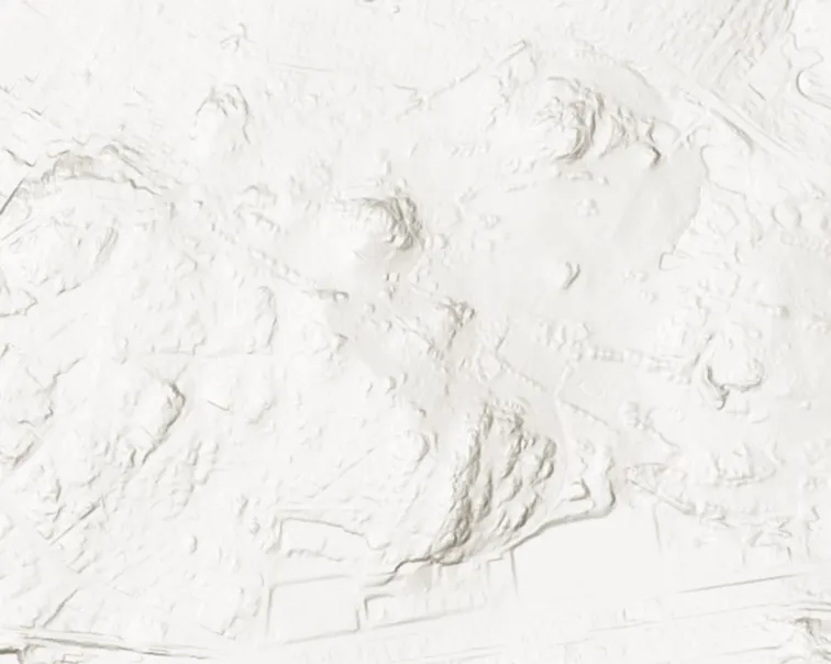 Topographic map segment - far-lower-east-central area
