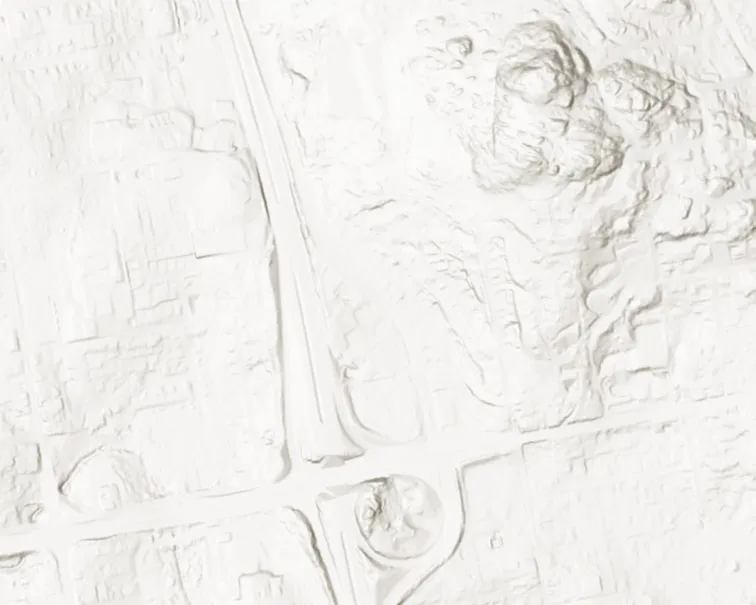 Topographic map segment - southwest area