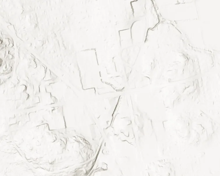 Topographic map segment - south-central area
