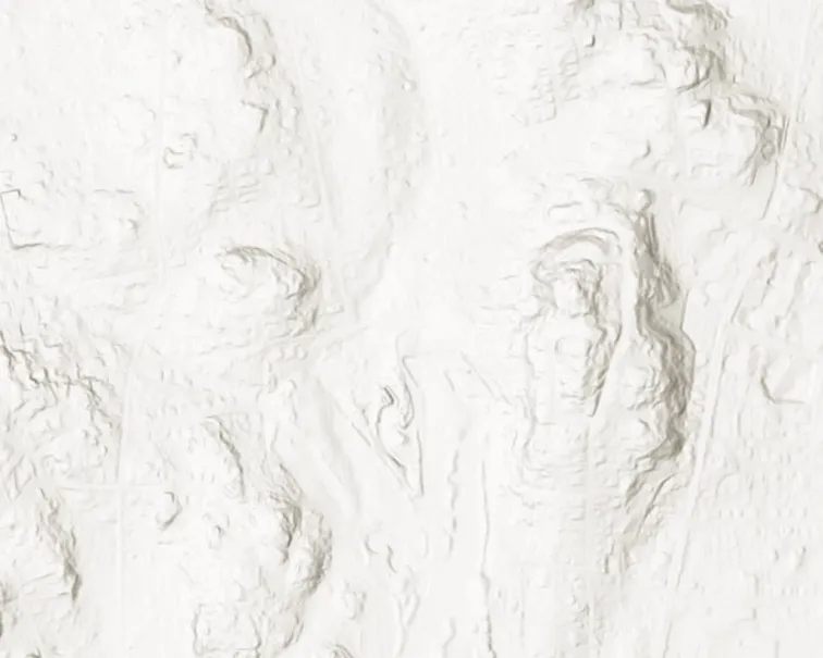 Topographic map segment - far-southeast area
