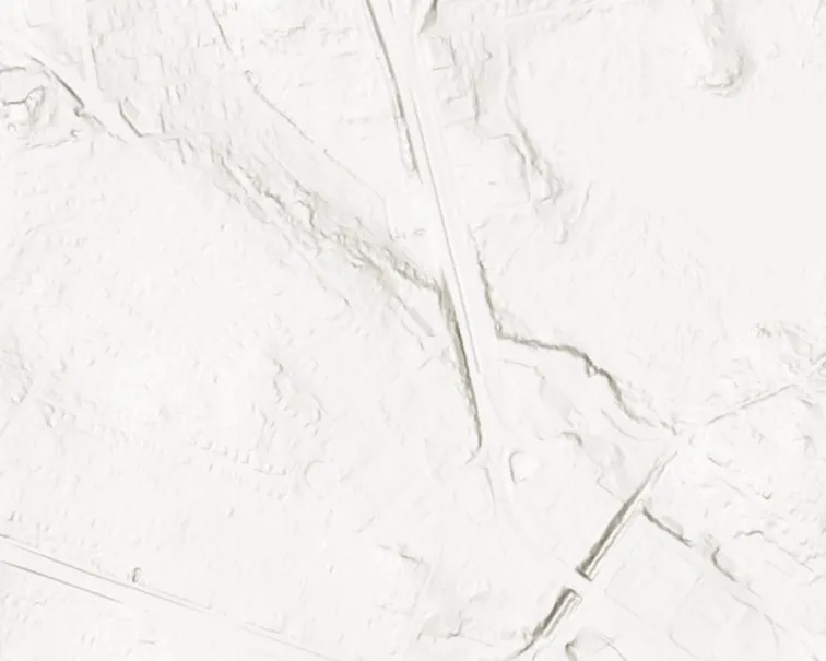 Topographic map segment - southern shoreline area