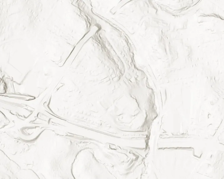 Topographic map segment - southern peninsula area