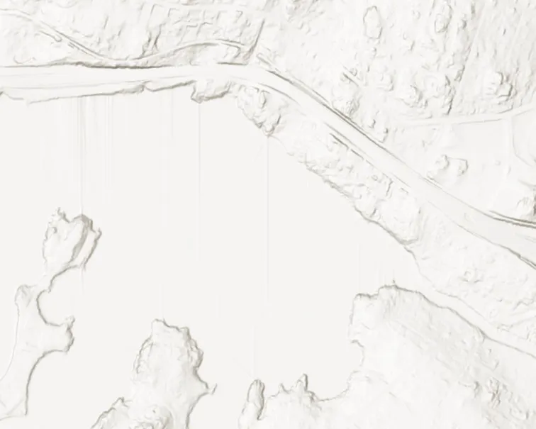Topographic map segment - far-southern coastal area