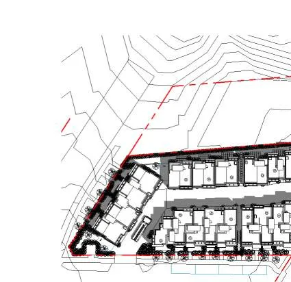 Site plan detail for Building 3 showing average grade calculation: 82.48' (25.14m)