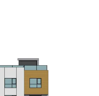 East Elevation facing neighboring properties (Buildings 1 and 5)