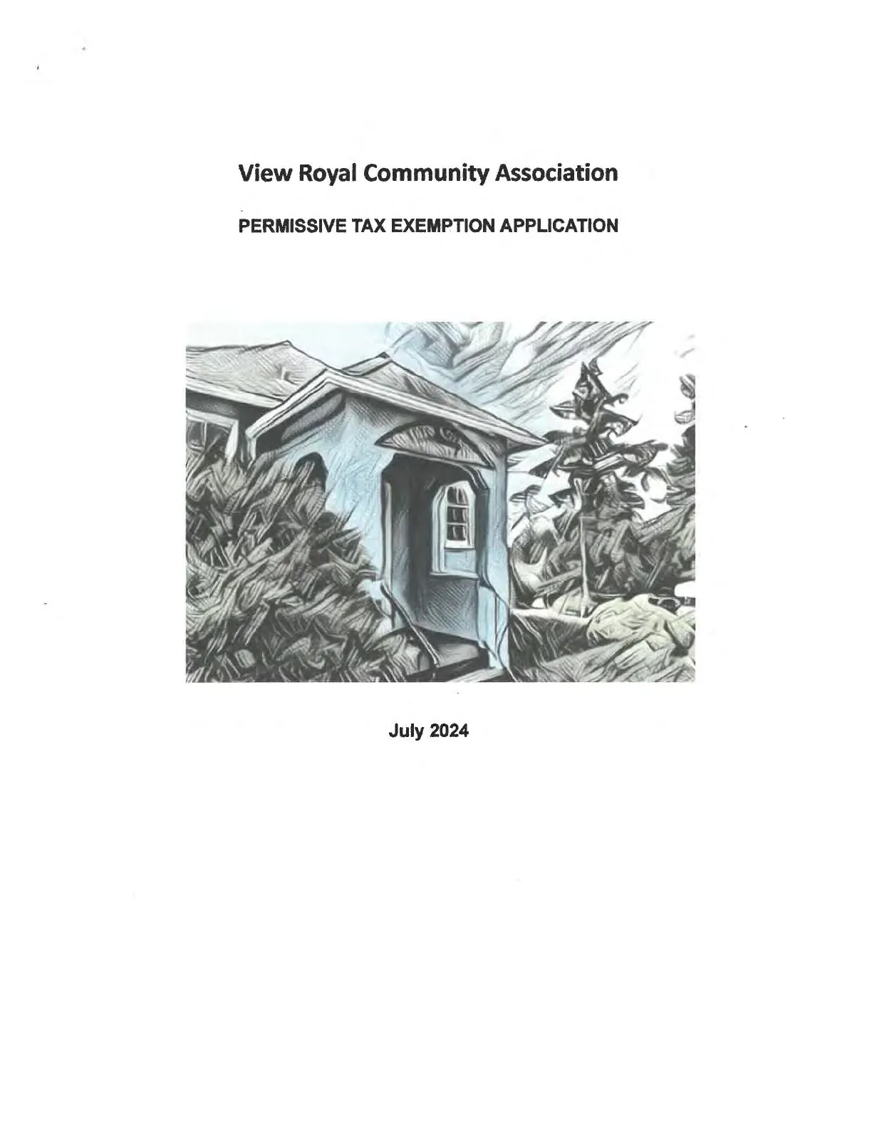 Stylized rendering of the View Royal Community Association building