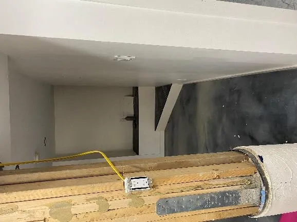 Side view of exposed structural posts