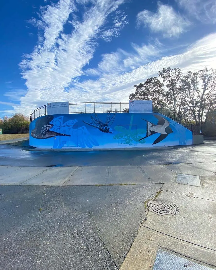 Rendering of the North West Side mural proposal from under the bridge