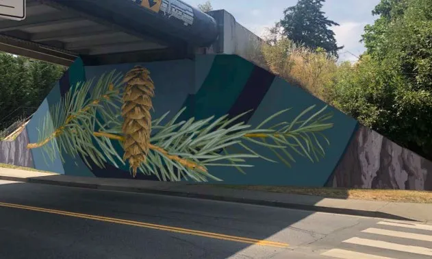Rendering of Collin Elder mural design